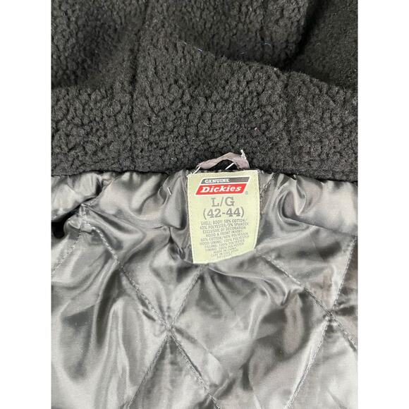 Dickies Sherpa Lined Hooded Work Jacket Gray Size Large L 42-44 Excellent - Picture 3 of 12